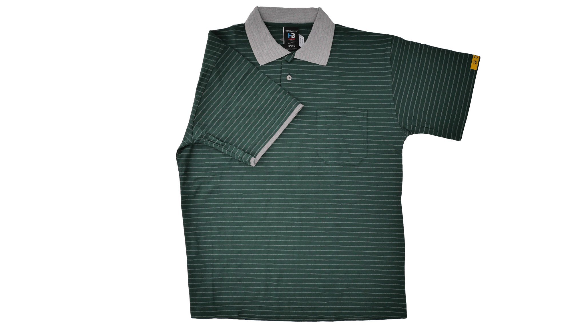 ESD Polo Shirt CONDUCTEX kurzarm, dunkelgrün, grau, unisex, M #zoom-2