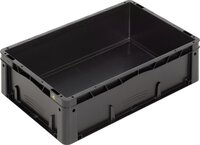 ESD container BL Futura, shell handles, black, 600 x 400 x 175 mm #thumbnail-1