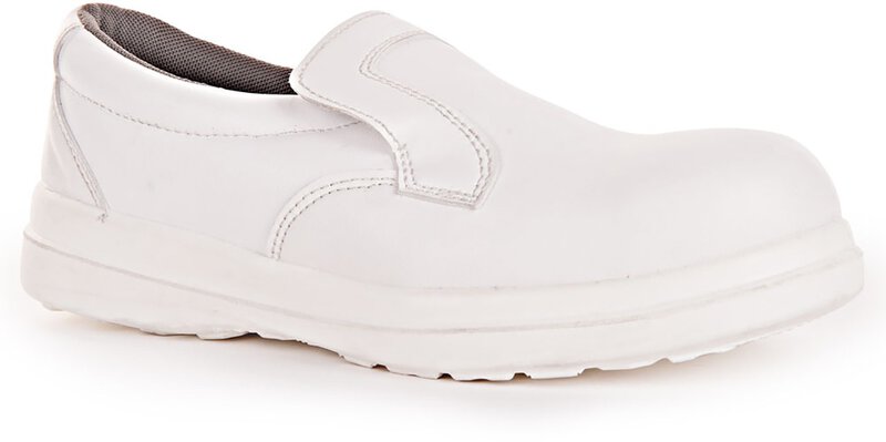 Hygostar Slipper mit Schutzkappe, S2, weiß, Größe 38
