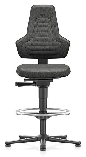 Chaise ESD NEXXIT 3 équipée de patins et d’un repose-pied, matière duotec noire, sans poignées #zoom-1