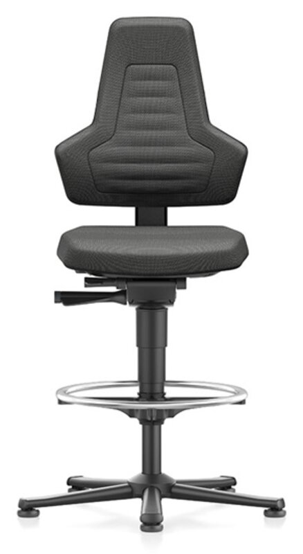 Chaise ESD NEXXIT 3 équipée de patins et d’un repose-pied, matière duotec noire, sans poignées