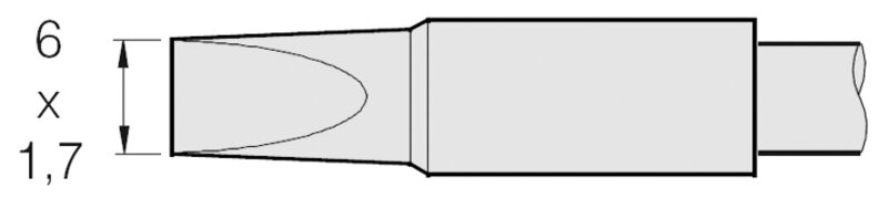 Soldeerstift beitelvormig, 6 x 1,7 mm, C470015