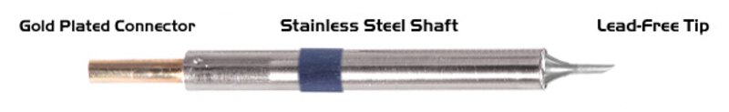 Soldering tip bevelled 60° 1.10mm (0.04")