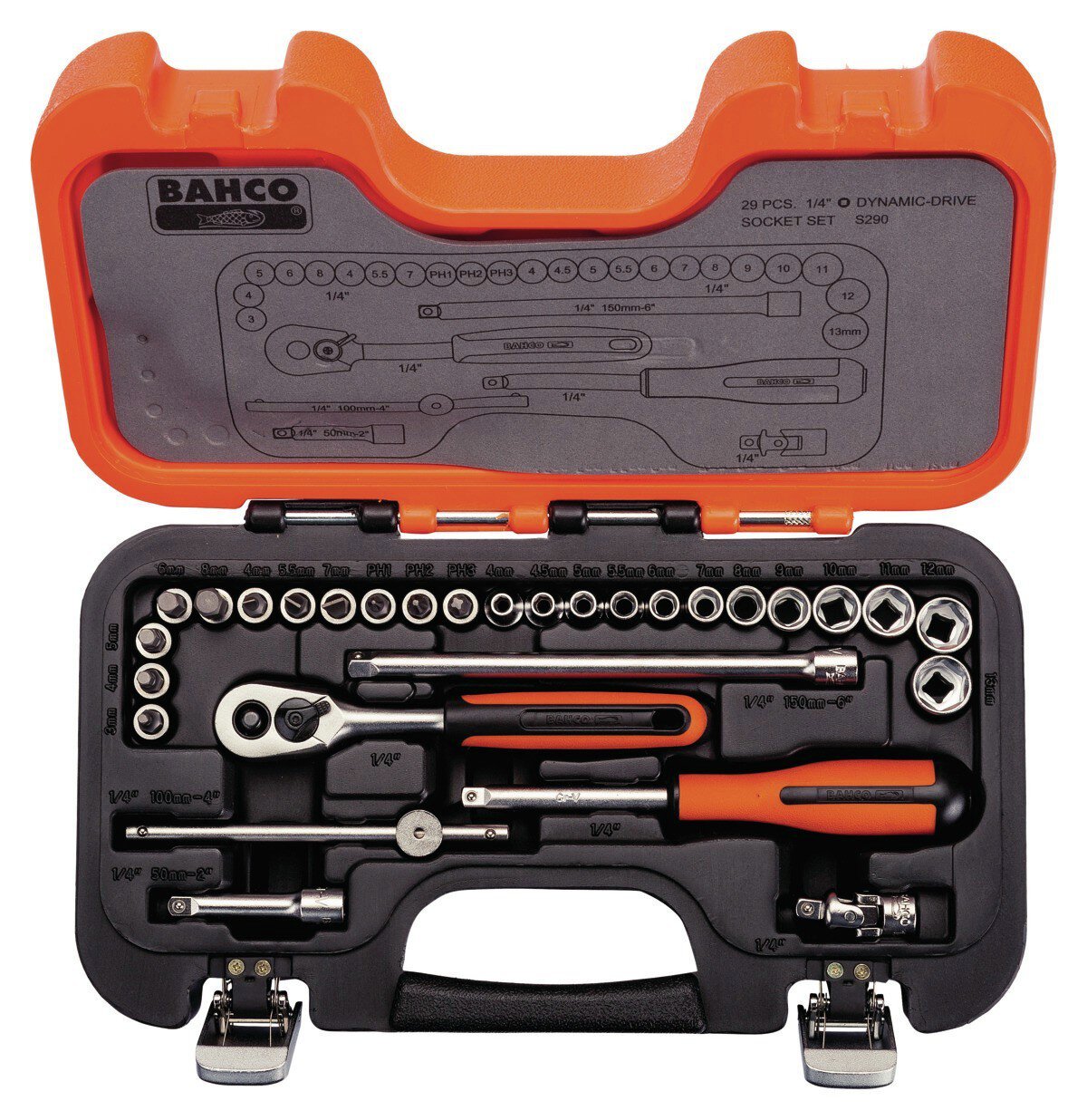 1/4" Steckschlüssel-Satz, metrisch, Sechskant, inklusive Umschaltknarre und Schraubendreher-Einsätzen, 53-teilig #zoom-2