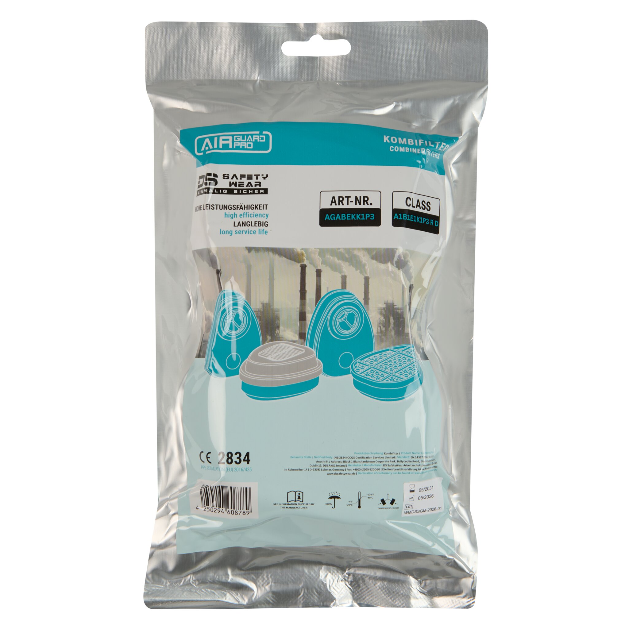 AirGuard Pro® Kombifilter ABEK1P3 R D, für Atemschutz-Halb und Vollmaske, mit Bajonettverschluss #zoom-3