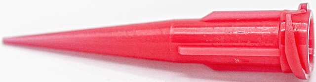 Dosiernadel, konisch, Gauge 25, rot, spitzenform konisch