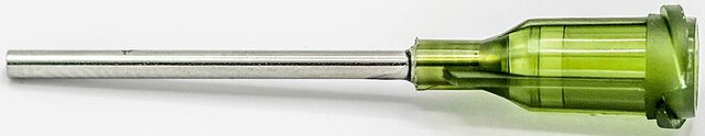 Dosing needle 1", straight, gauge 14, olive, tip shape: straight