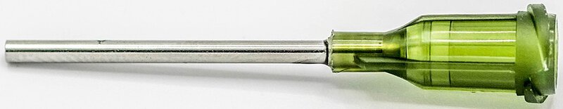Dosing needle 1", straight, gauge 14, olive, tip shape: straight