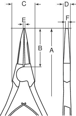 Pliers for external circlips, chrome-plated, 175 mm #zoom-3