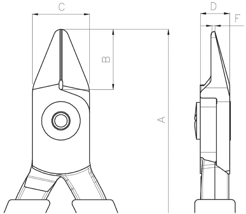 Kompakter Seitenschneider mit konischem und ausgekehltem Kopf und orangefarbenen PVC-Griffen 115 mm, Industrieverpackung #2