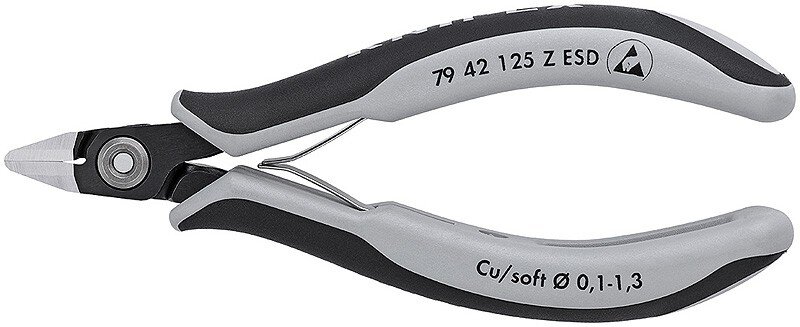 Präzisions-Elektronik-Seitenschneider, für weiche Materialien, 125 mm