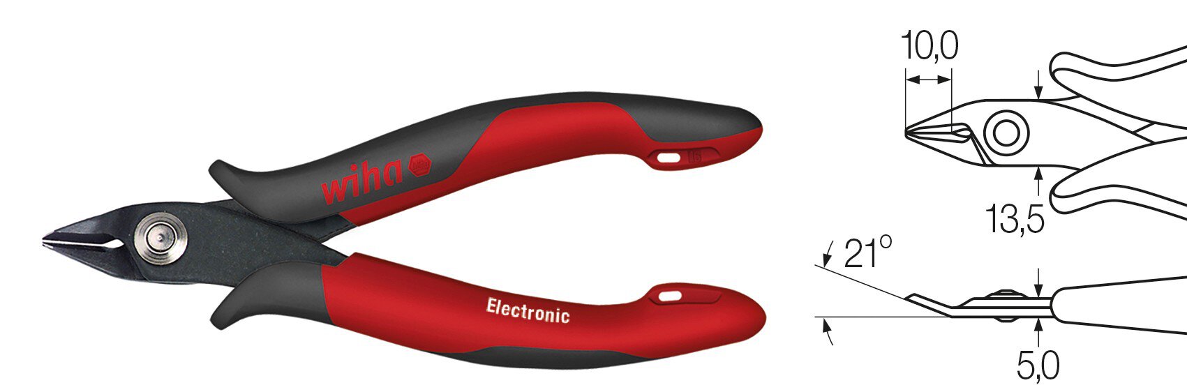 Diagonal cutters Electronic wide, pointed head ,out bevelled edge (27391) 138 mm #zoom-1
