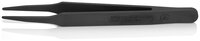 ESD plastic tweezers, smooth, blunt, carbon fiber reinforced plastic, 115 mm #thumbnail-1
