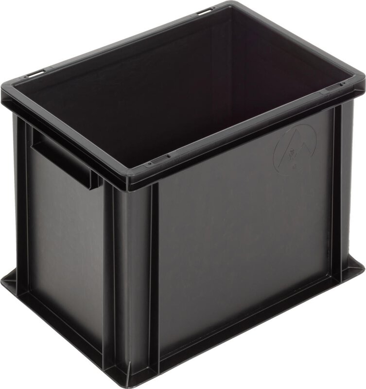 Bac ESD New Box NB MC, poignées, noir, 400 x 300 x 320 mm #1
