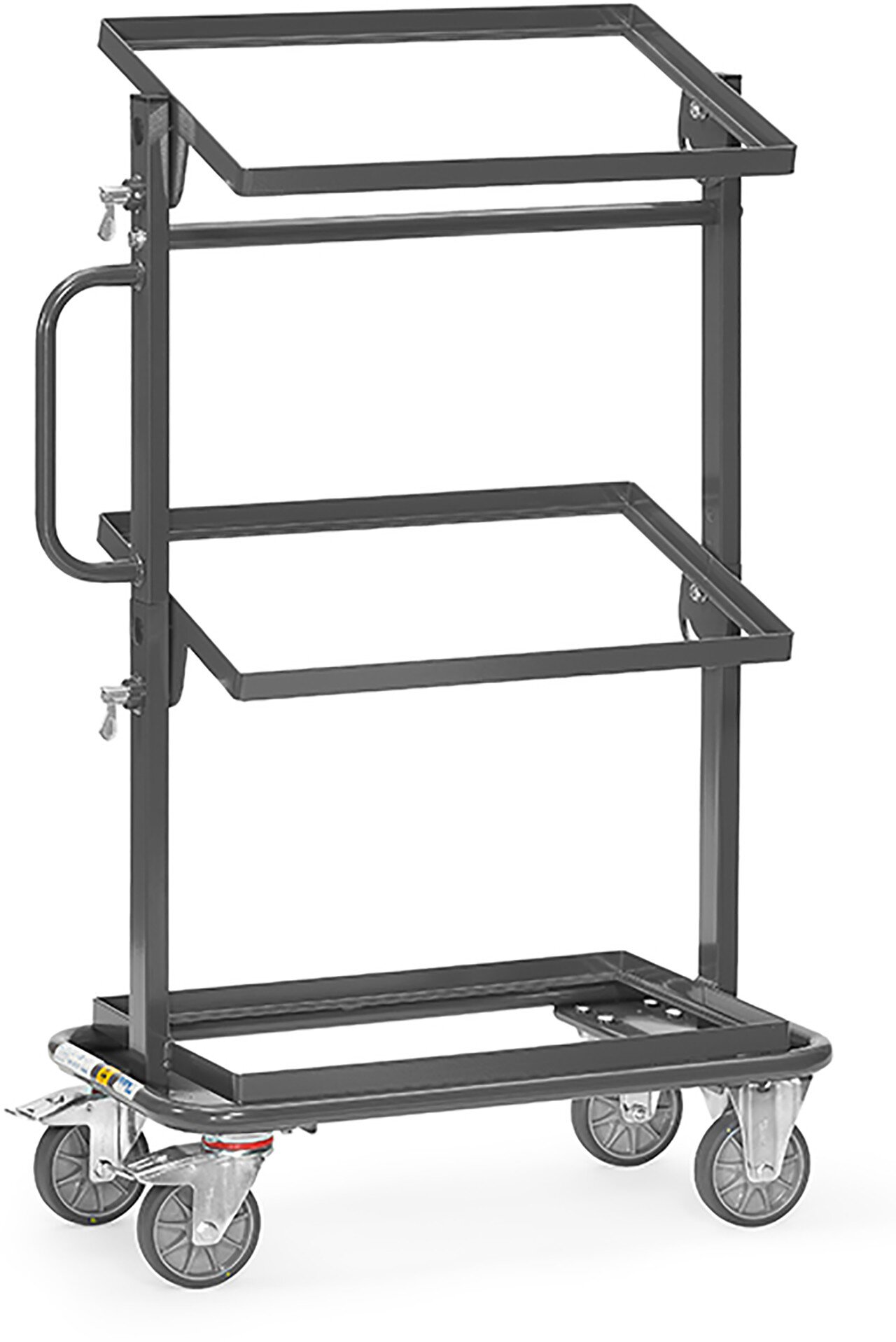 Carrello laterale ESD, carico massimo 200 kg, con telaio aperto, piani di carico inclinabili, 605x405 mm #zoom-1