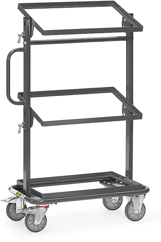 Carrello laterale ESD, carico massimo 200 kg, con telaio aperto, piani di carico inclinabili, 605x405 mm