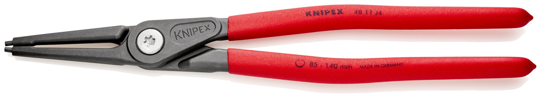 Precision circlip pliers for inner rings in bores covered with anti-slip plastic, grey, atramented 320 mm (SB card/blister) #zoom-1