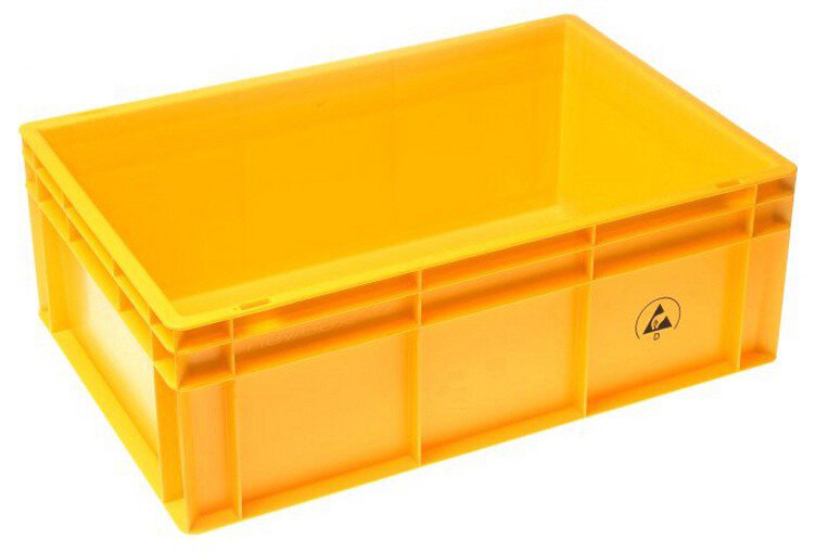 ESD IDP-STAT® Lagerbehälter, ableitfähig, gelb, 600 x 400 x 120 mm #zoom-1