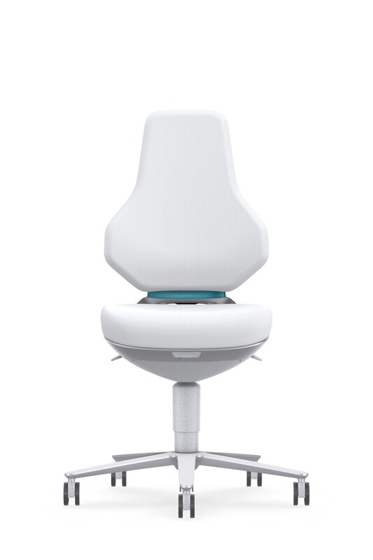 ESD cleanroom TEXON 2 industrial swivel chair, with castors, Skintec white #8