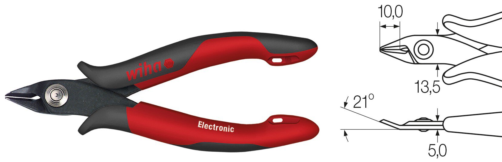 Pince coupante latérale Electronic, tête pointue large, sans bord tranchant 130 mm #zoom-1