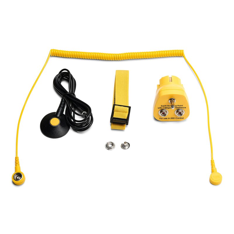 SafeGuard ESD-Tischmatten-Set M Pro – 5-teilig, 600x900 Mm, Mit Druckknöpfen (2x 10 Mm) – Für Lötzinn- & Hitzebeständige Elektronik-Arbeitsplätze