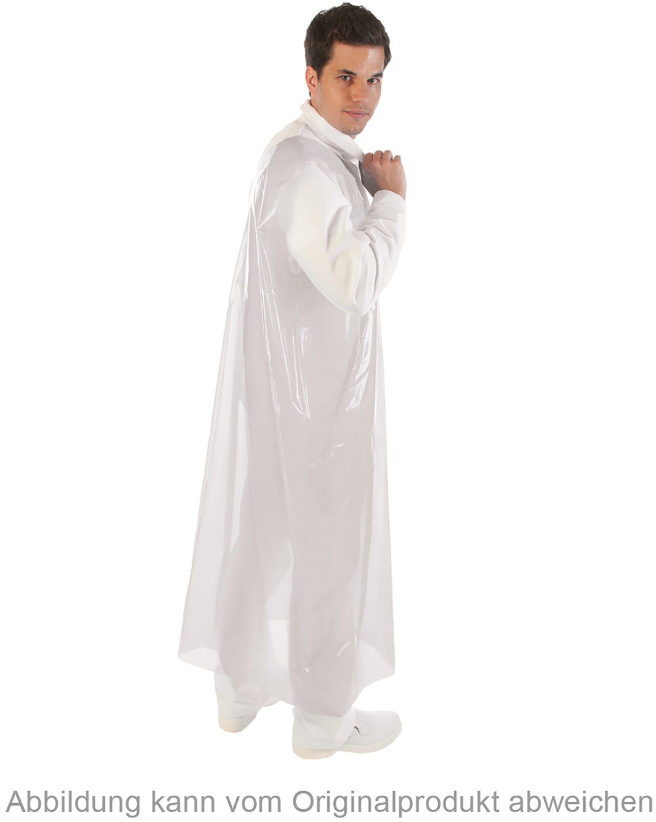 Grembiule in LDPE, 30my, 140x80cm, liscio, bianco #zoom-2