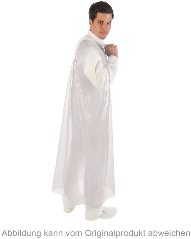 Grembiule in LDPE, 30my, 140x80cm, liscio, bianco #2
