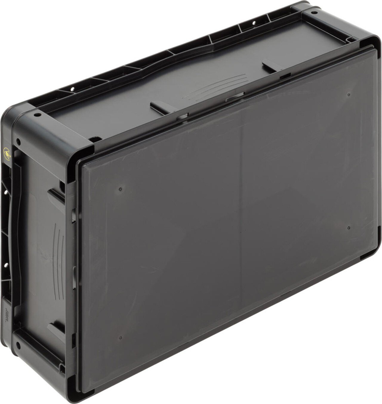 ESD container BL Futura, shell handles, black, 600 x 400 x 175 mm #zoom-2
