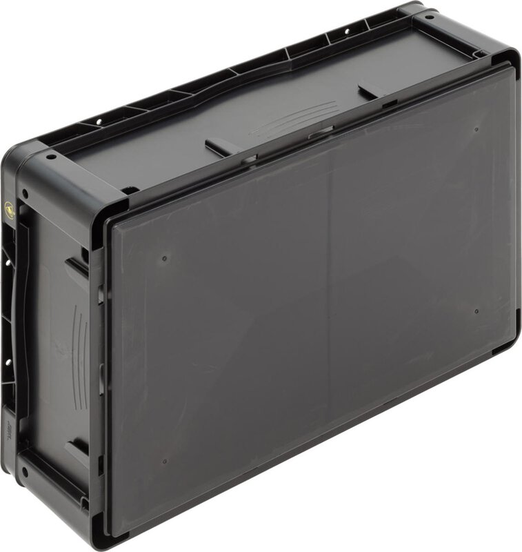 ESD container BL Futura, shell handles, black, 600 x 400 x 175 mm #2