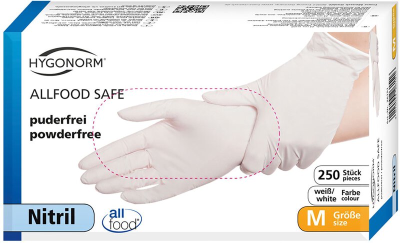 Hygonorm gant en nitrile ALLFOOD SAFE, blanc, taille M, non poudré #2