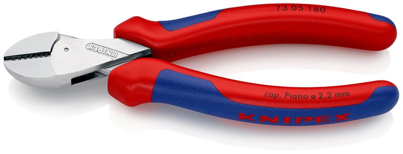 X-Cut® Pince coupante latérale compacte à démultiplication élevée avec gaines multicomposants, chromée, 160 mm (carte SB/blister) #1