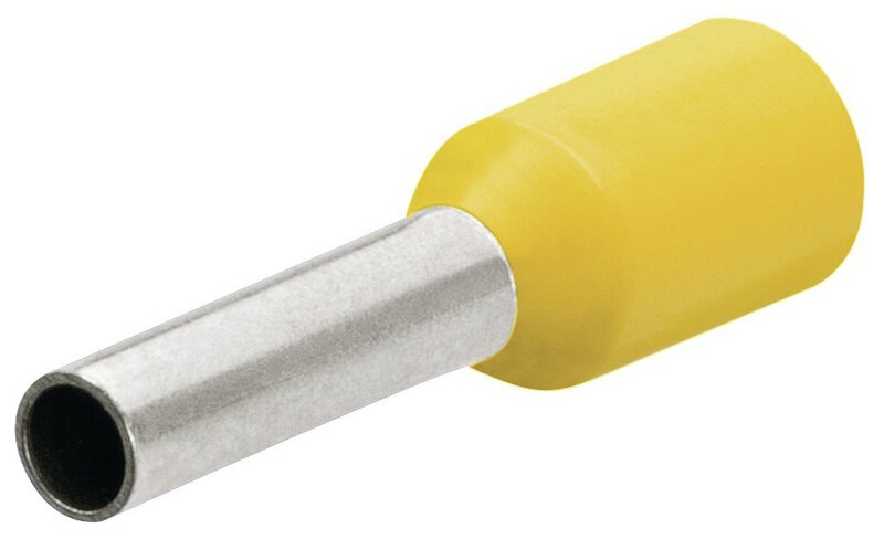 Aderendhülsen mit Kunststoffkragen, 18 mm, 6 mm², gelb, 100 Stück