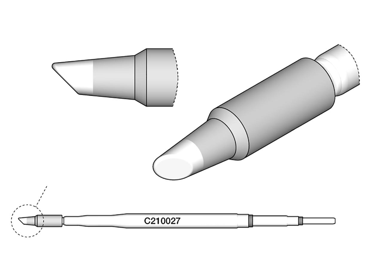 Soldering tip for T210-A / T210-NA, chisel-shaped, C210027 #zoom-2