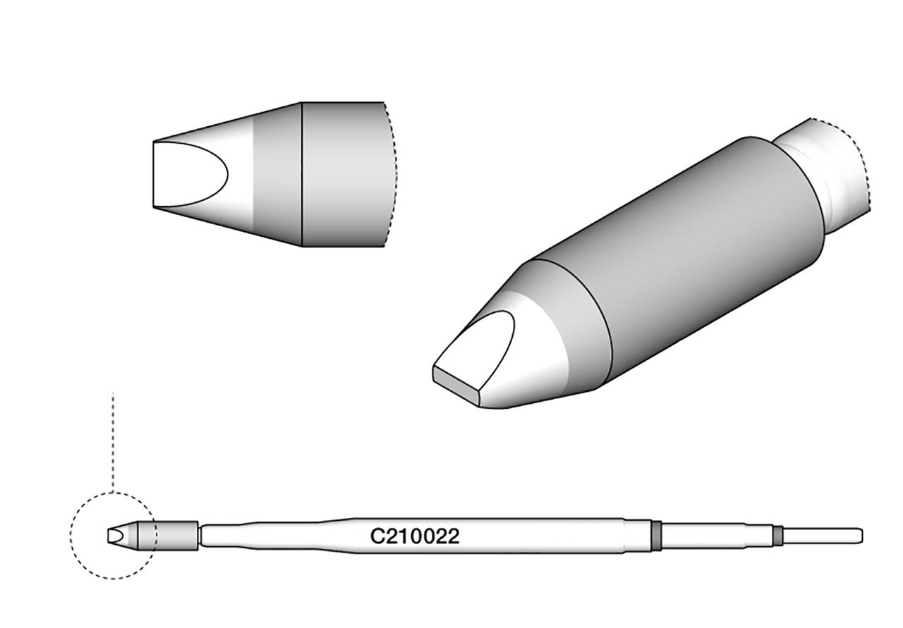 Soldeerstift voor T210-A / T210-NA, beitelvormig, recht, C210022 #zoom-2