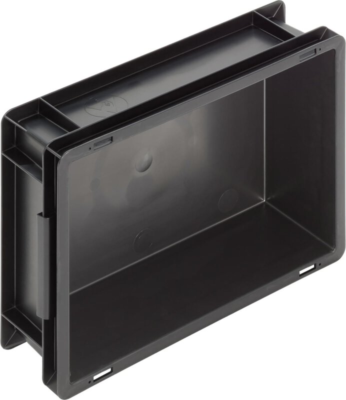 ESD Behälter New Box NB MC, Muschelgriffe, schwarz, 400 x 300 x 120mm #3
