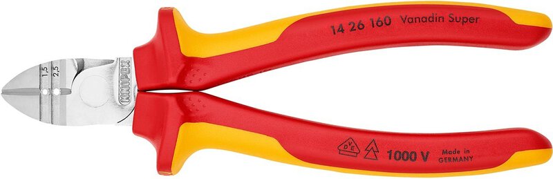 Wire stripping side cutter, chrome-plated, insulated, 160 mm #3