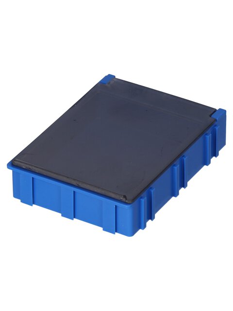 Boîte CMS ESD N4, 68 x 57 x 15 mm, bleu/transparent métallisé
