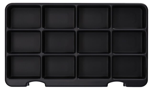ESD-inzetstuk voor assortimentsdoos 166, 12 vakken à 64 x 44 mm