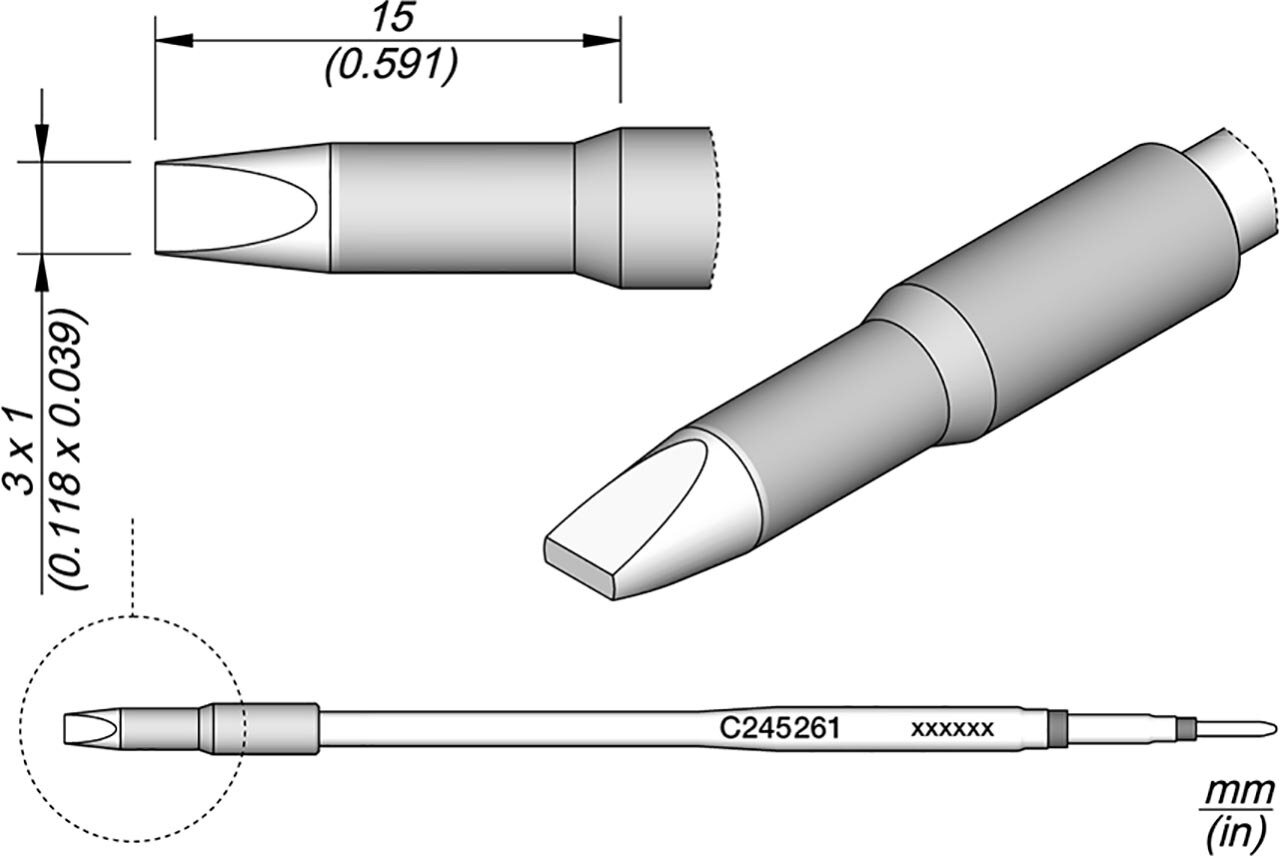Lötspitze meißelförmig, 3 x 1 mm, C245261 #zoom-1