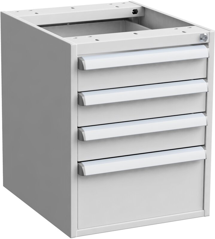 ESD-Schubladenblock 45/56, 4 Schubladen: 3x100, 1x200 mm, 100 % Auszug