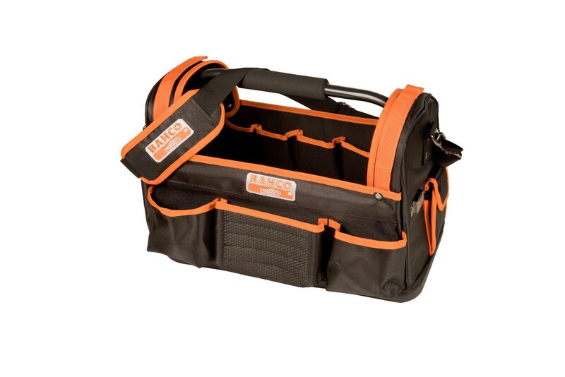Open fabric tool bag with solid base #1