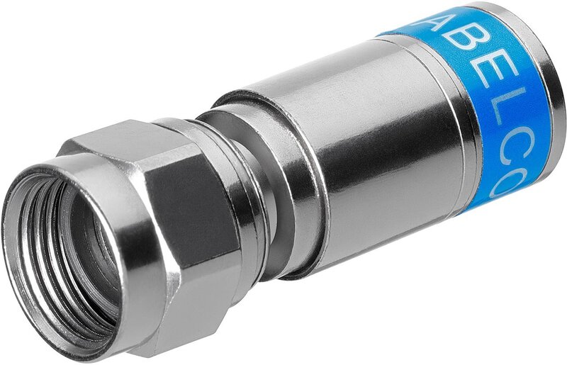 Fiche de compression F pour câble coaxial + diélectrique, 10 pièces