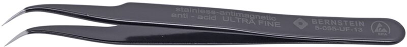 ESD SMD tweezers ULTRA FINE 120mm Form 7a stainless steel angle 40° very sharp dissipative