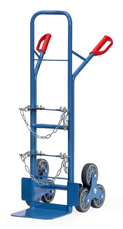 Stahlflaschen-Treppenkarre 3-Rad-Stern, je 3 TPE-Räder 160 x 40 mm  #1