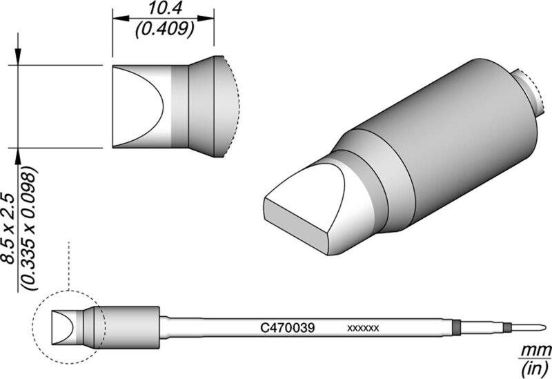 Lötspitze meißelförmig, 8,5 x 2,5 mm, C470039 #1