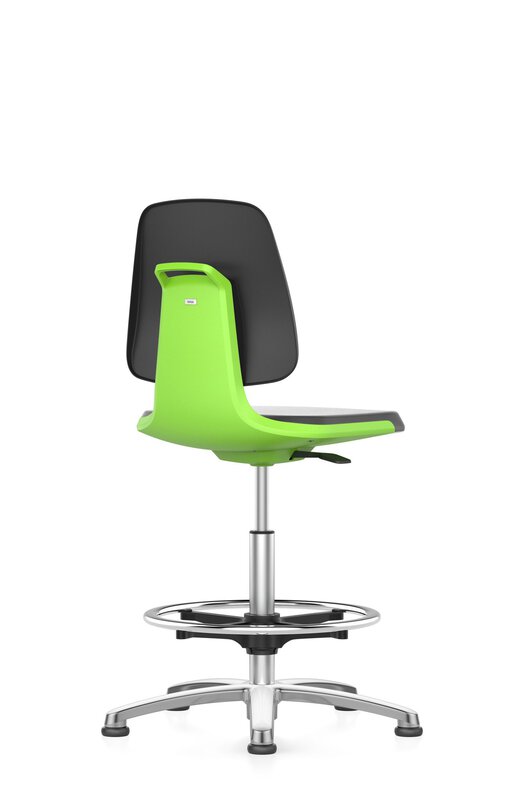 LABSIT 3 laboratory swivel chair, with glides and foot ring, fabric Lucia green #1