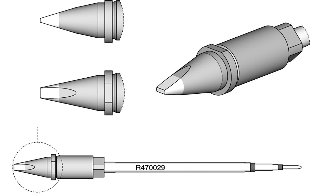 Soldering tip R470, chisel, 2.7x 1mm, R470029 #zoom-2
