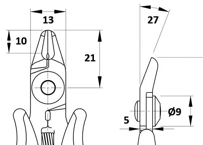 Pince coupante oblique, acier de 5 mm d'épaisseur #zoom-2