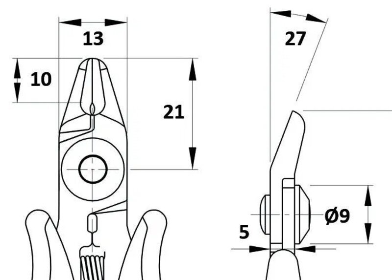 Pince coupante oblique, acier de 5 mm d'épaisseur #2
