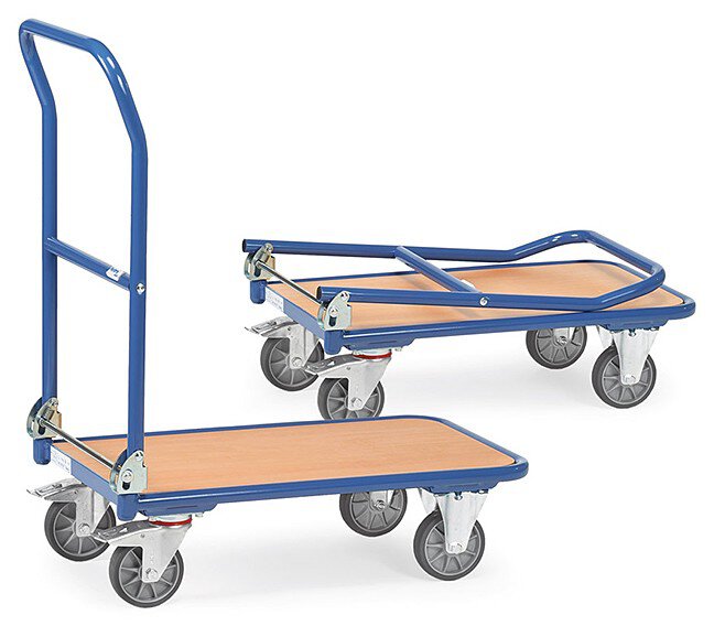 Chariot pliant, 1 tablette, poignée de poussée pliable, 250 kg, 720 x 450 mm #zoom-1